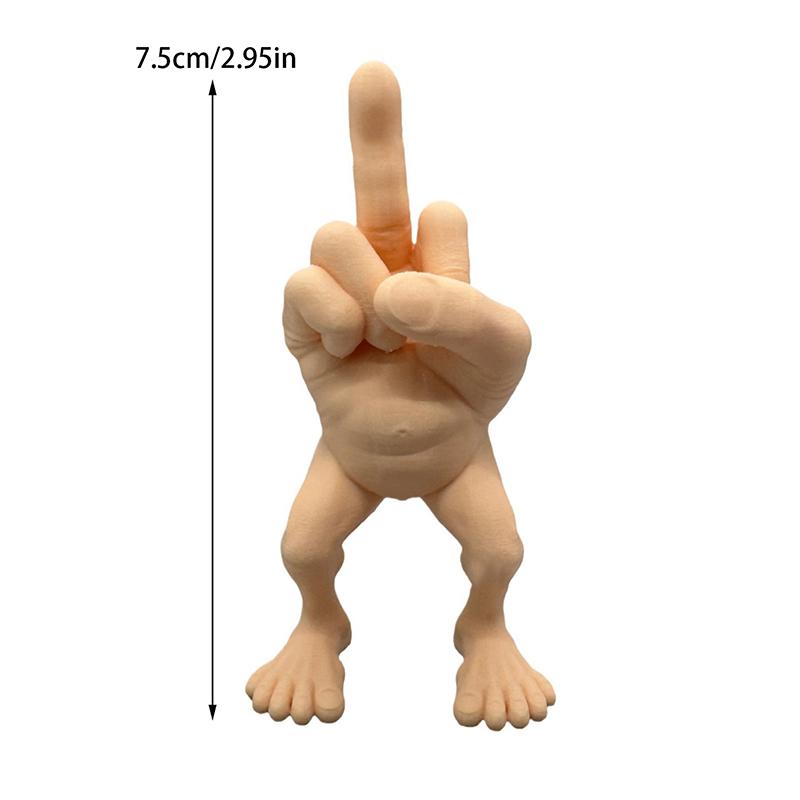 Middle Finger Figure With Legs Funny Figurine Gag Statue With Legs Hand Gesture Figurines Creative Resin Finger Sculpture