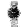 Montre - EXCELLANC - Siham - Argent 42 Mm - Cadran Noir - Bracelet Acier Extensible