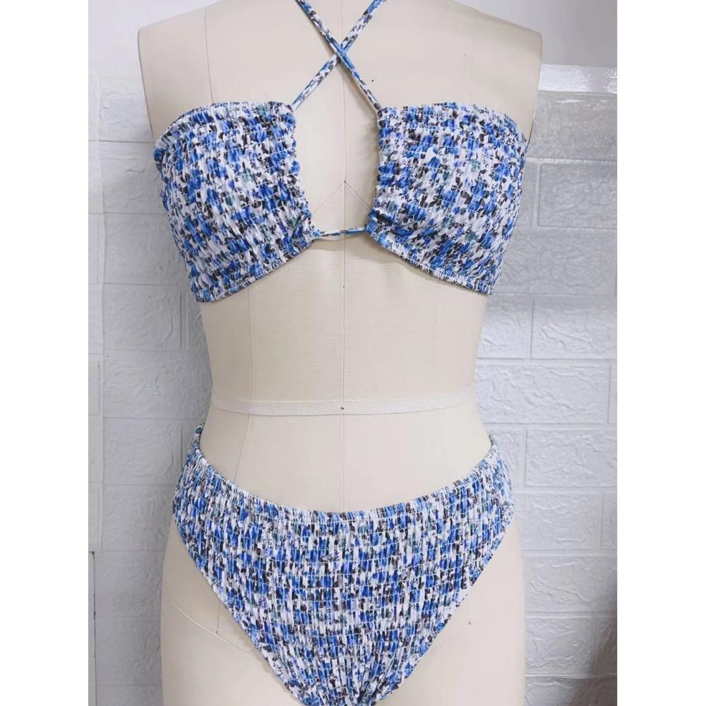 

Сексуальный купальник с принтом на шее и раздельным ремешком, пляжный купальник-бикини XL