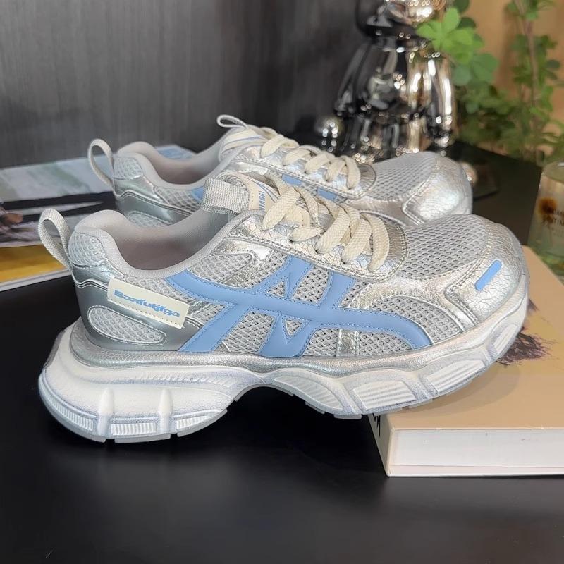 

Retro versatile platform color matching dad shoes women s 2025 new mesh breathable comfortable lightweight casual sports shoes 40 синий