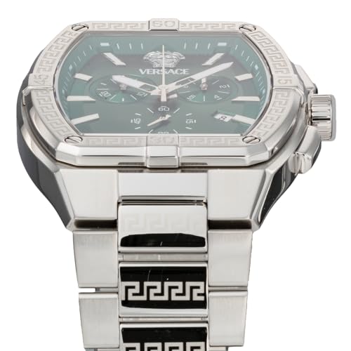 Versace Men's Silver Tonneau Greca Casual Watch VESP00424
