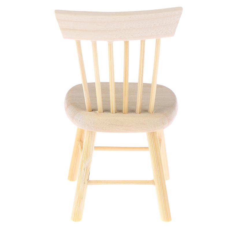 1/12 Dollhouse Miniature Furniture Wooden Chair High Chair Dollhouse Accessories