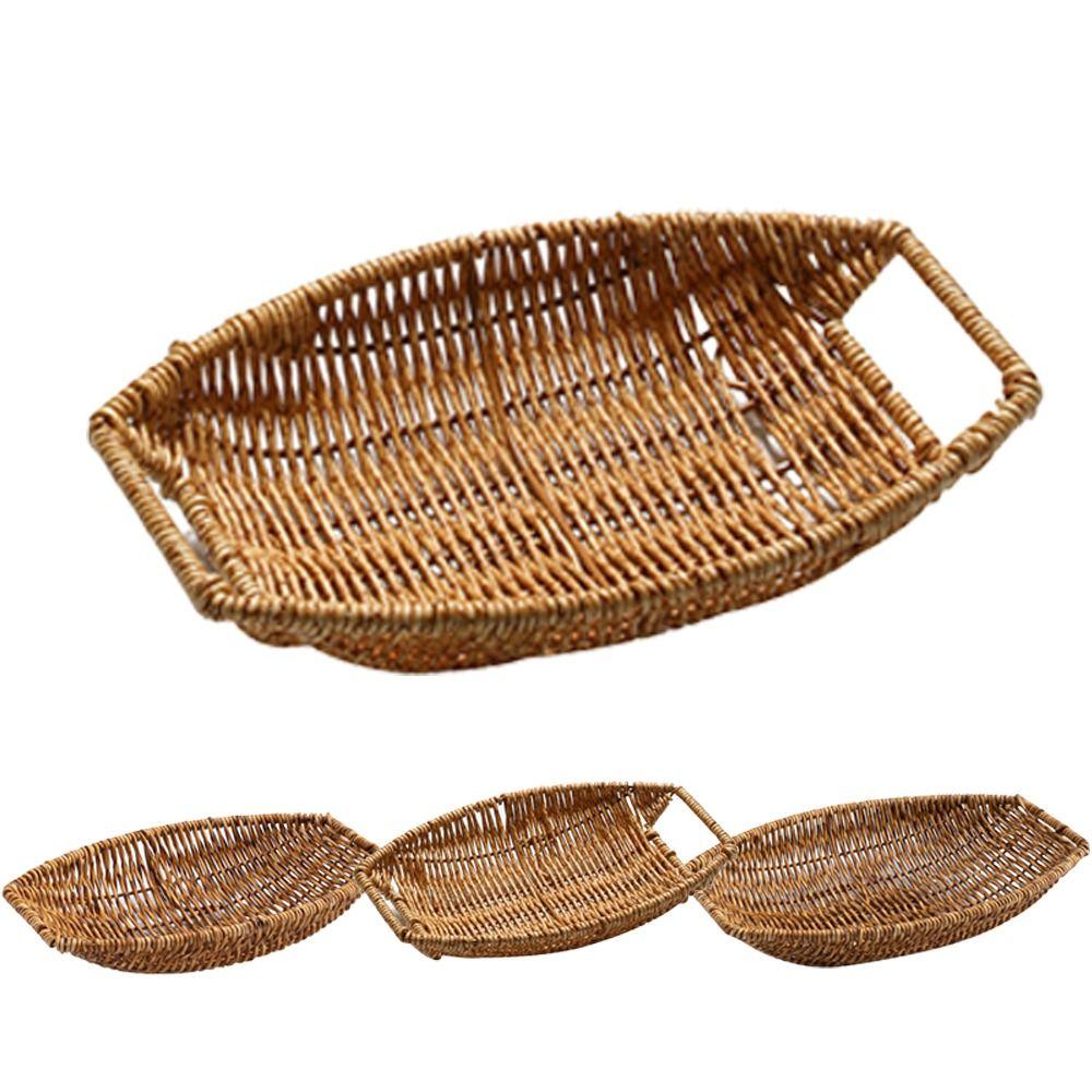 Mehrzweck-Brotfruchtkörbe Handgeflochtenes Aufbewahrungstablett Imitation Rattan Korb Küche Picknick