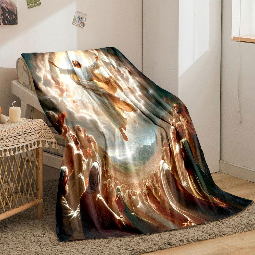 "The Ascension of Jesus Illustration" print blanket soft and cozy perfect for the living room bed sofa or a nap,gift