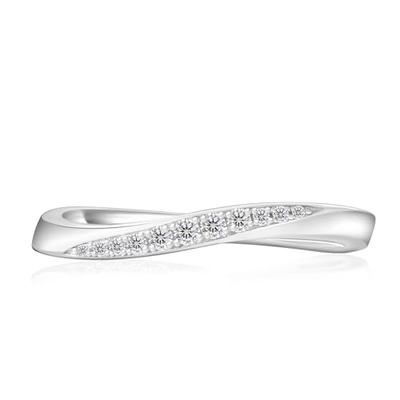 KRKC&CO Women's Moissanite Fashion Ring, 925 Sterling Silver with Simulated Diamonds, White Gold Plated, Hypoallergenic, Popular Gift for Women (Scrol