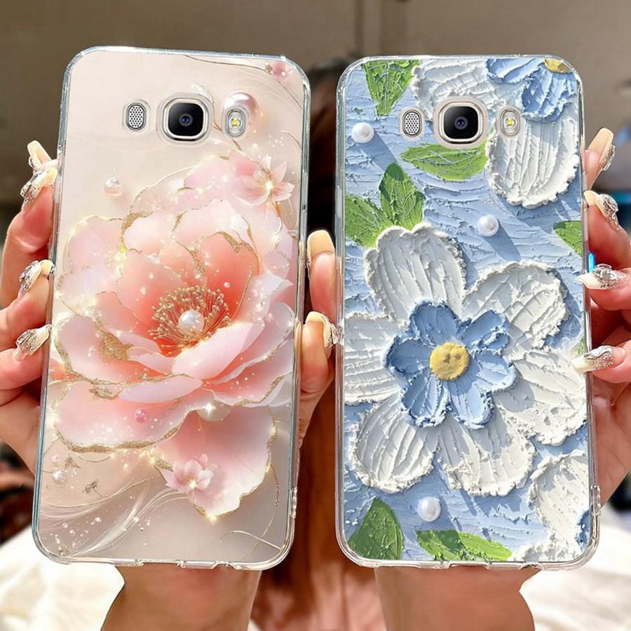 For Samsung J3 J5 J7 2016 Phone Case Back Cover Cute flower Painted TPU Cases For Samsung GalaxyJ5 2016 J510F Soft Fundas