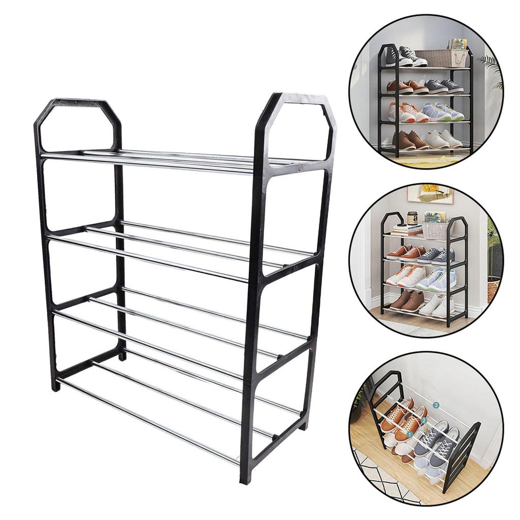 4-layer Metal Shoe Rack Easy Assembly Metal Space-saving