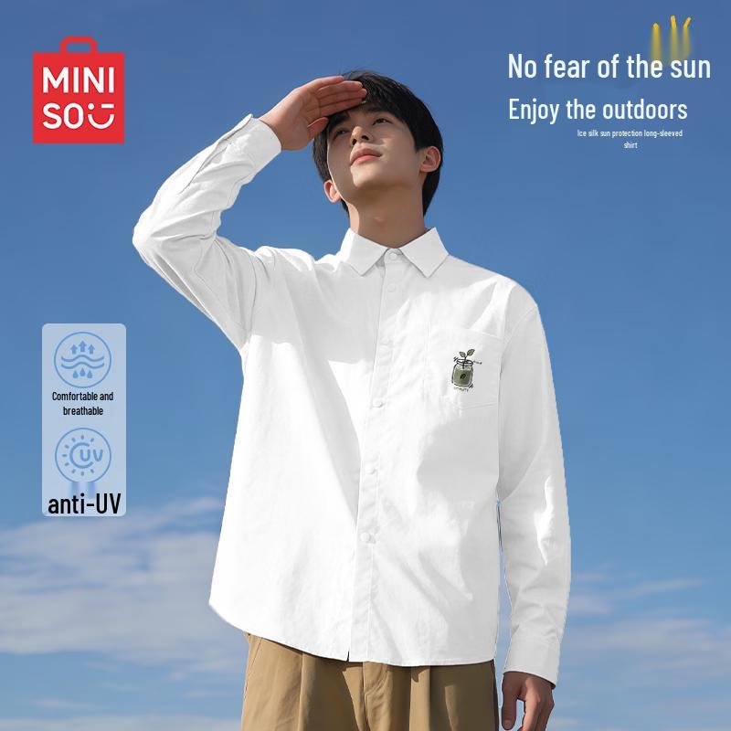 MINISO Men s Summer Sun Protection Ice Silk Loose Shirt L