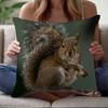 Short Plush “Favorite Peanut Squirrel” Pillowcase 18×18 Inch Double Sided Printed Zipper Cushion Cover Realistic Wildlife Decor