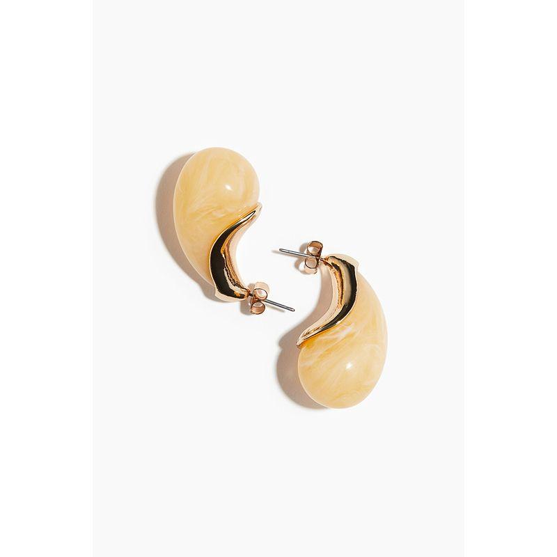 

HM Women s Earrings Fall 2025 New Arrival Minimalist Elegant Dome Earrings 1280302 GOLD/YELLOW M