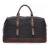 Canvas Leather Travel Carry On Luggage Duffel Travel Tote Large Weekend Overnight Male Bag