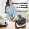 Wireless Wall Fan Portable Air Circulator Fan Rechargeable Wall Mounted Toilet Fan 2000mAh Silent Cordless Desk Air Circulator