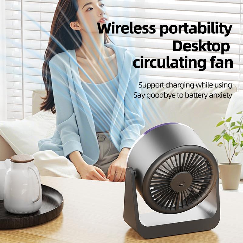 Wireless Wall Fan Portable Air Circulator Fan Rechargeable Wall Mounted Toilet Fan 2000mAh Silent Cordless Desk Air Circulator