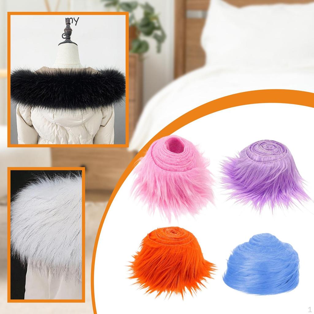 4 Pieces Shaggy Faux Strips Decorative Multifunctional Premium Warm 1.5M Craft Soft for Santa Claus