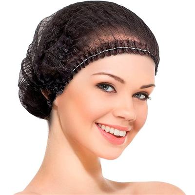 Gorros desechables para el pelo, 100 unidades, 21 pulgadas, red para el pelo, cubierta elástica para la cabeza, gorro antipolvo para el baño, ducha, hotel de belleza