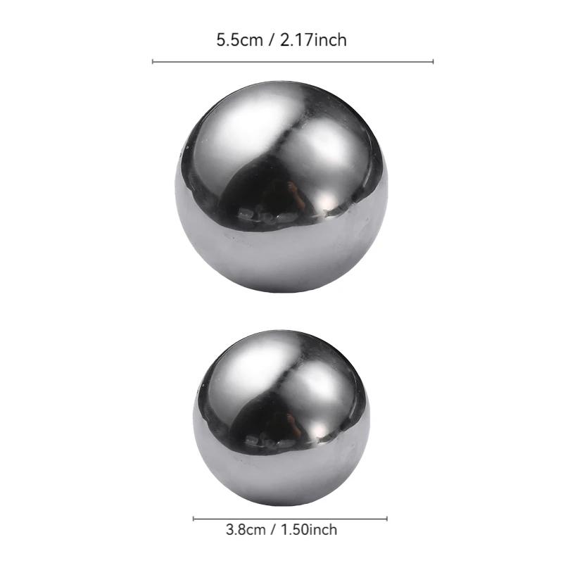 2Pcs Round Whiskey Stones Ball Shape Reusable Stainless Steel Ice Cubes Golf Ball Whiskey Stones Ball Metal Ice Gift Set