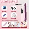 Electric Nail Drill Kit, Portable Electric Nail File for Acrylic Gel Nails, Professional Nail Drill Machine Efile Manicure Pedicure Tools