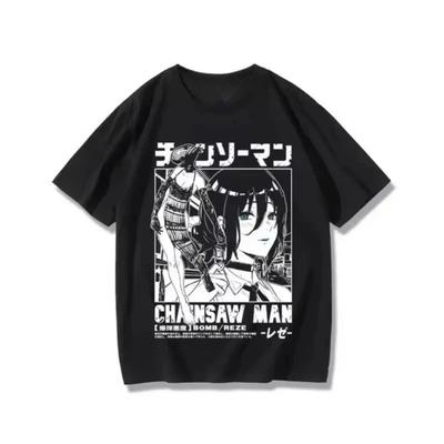 Y2KRetro Y2K T-Shirt OWinter und Herbst Vollzeit Beliebt Chainsaw Man Leisa Anime Kleidung Grafik Übergroße T-Shirts Unisex