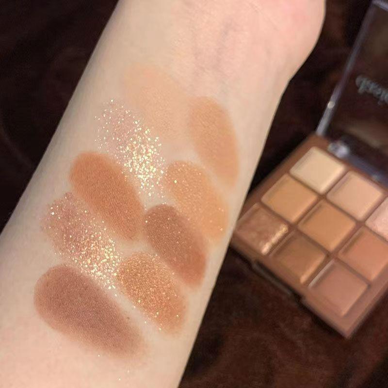 Nine-color Mocha Chocolate Eyeshadow Nine Palace of Milk Tea Orange Brown Beginner Pearl Matte Large Floor Color Makeup Palette Eyeshadow Palette