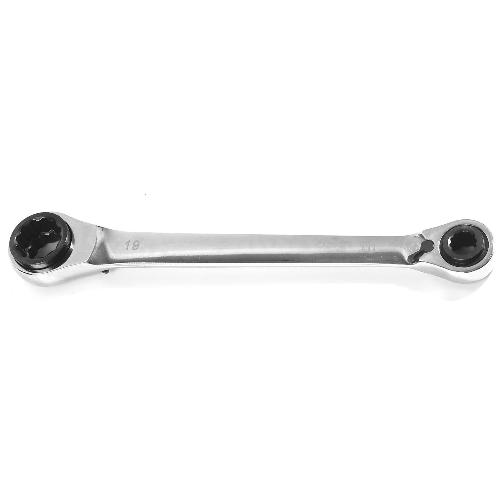 Edinstry 4-in-1 Ratschenschlüssel – Chrom-Vanadium-Stahl, Größen 4/5/6/8 Mm, 140 Mm Lang, Silber