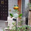 Solar LED Frog Animal Garden Lights Outdoor Waterproof Metal Stake Lawn Lights for Yard Park Villa Pathway Landscape Decoration