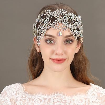 1pc Retro Bling Bling Rhinestone Decorative Pendant Head Band Elegant Hair Accessories For Women And Girls
