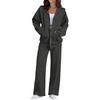 Women Casual Two Piece Set Zip Up Hoodie Sweatshirt with Long Sleeve Jacket and Wide Leg Pants Lounge Wear Tracksuit