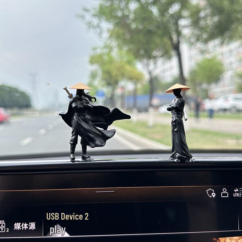 Martial Arts Swordsman Car Interior Ornament - 2025 Center Console Decoration Accessory