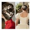 3-Piece Hair Accessory Set: Floral Pearl U-Pin Hairpins & Kanzashi Hair Comb with Artificial Flowers - Elegant Bridal & Formal Occasion Headpiece for