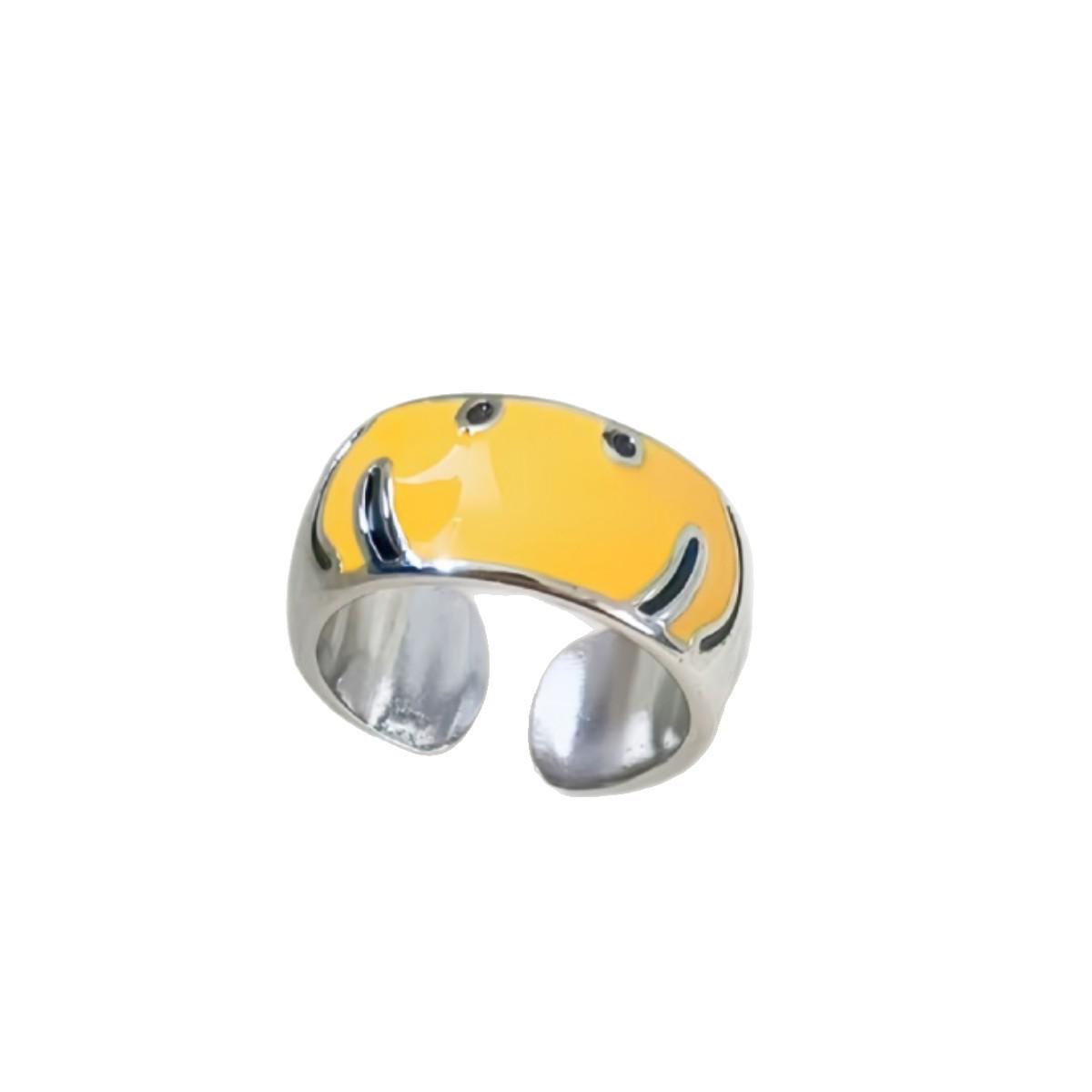 Dopamine-Colored Drip Glaze Cool Ring for Women – Stylish and Versatile Design