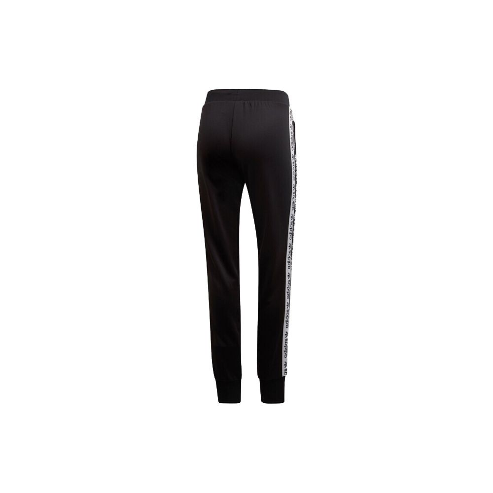 Adidas Originals Side Logo Print Casual Knit Retro Sport Splicing Knit Pants Women Pants Black FI7114