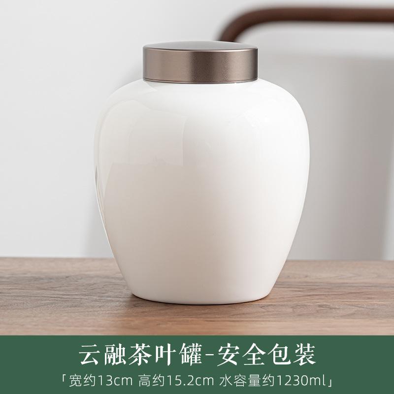 

Dehua Sheep Fat Jade White фарфоровая коробка для чая Органайзер Жестяная крышка Контейнеры для хранения Бытовая чайница Чайные сервизы Ремесло