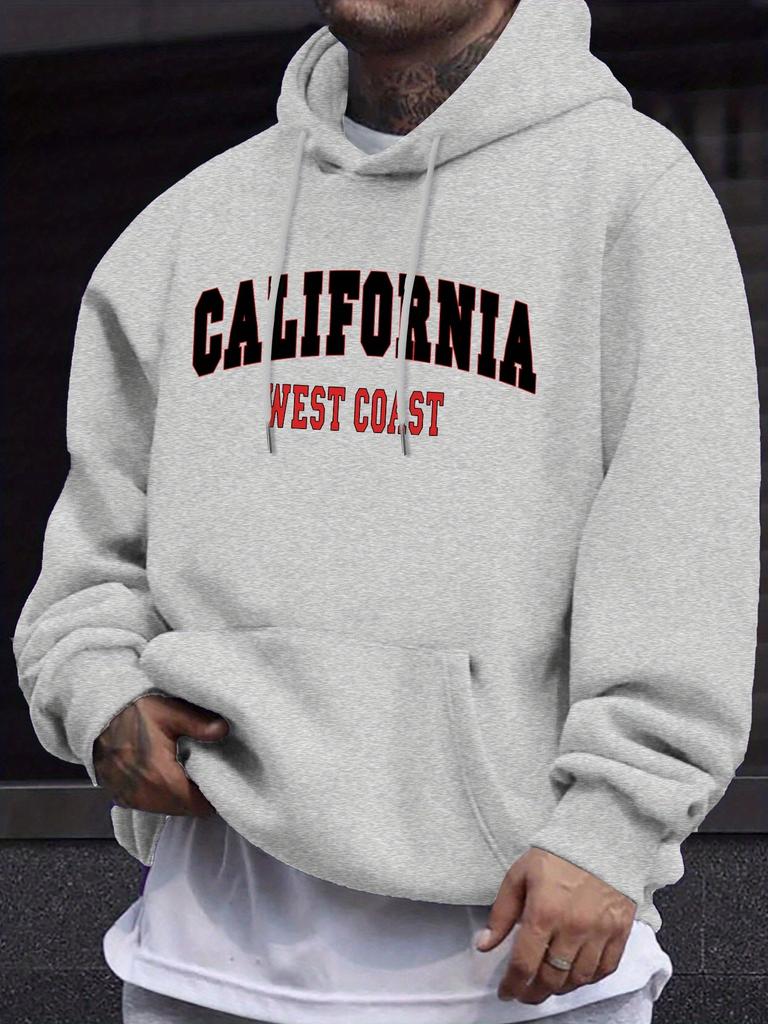 Printed Drawstring Sweatshirt Hooded Pullover Sweatshirt