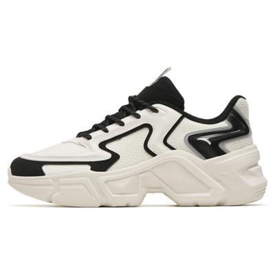 Anti Slip Wear Resistant Low Top Chunky Sneakers Women's White Black Sneakers
