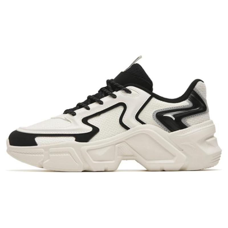 

Anta Anti Slip Wear Resistant Low Top Chunky Sneakers Women s White Black Sneakers 36