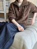 Vintage twist double zipper sweater women's soft waxy plush thick needle knitted top women