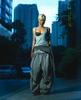 Women's American Street Grey Wide-Leg Scimitar Pants - Spring 2025 Sporty Casual Design