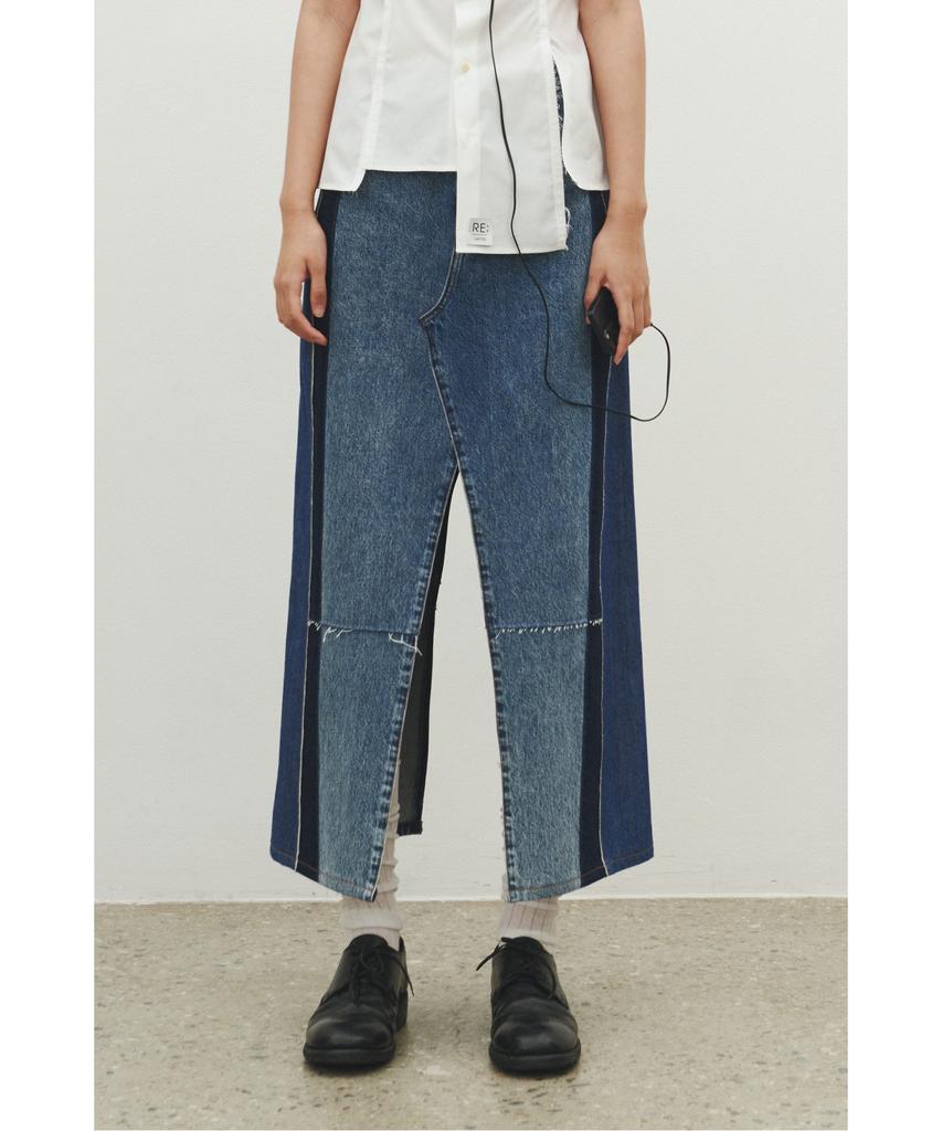 Record Wide Denim Skirt_Rqkaa25518Bux