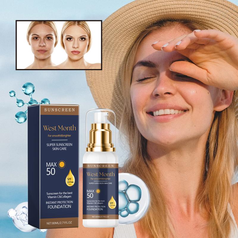 West Month Brightening Facial Protective Cream: Moisturizing, Gentle, Refreshing, Non-Greasy, Uv Protective Cream
