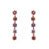 New Colorful Flower Rhinestone Long Earrings for Women Personality Fashion Summer Accessories Girly Party Jewelry Birthday Gift
