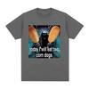 Today I Will Eat Two Corndogs Graphic T-Shirt Skeleton Meme Men's Vintage Gothic Short Sleeve T-shirts Cotton T Shirts