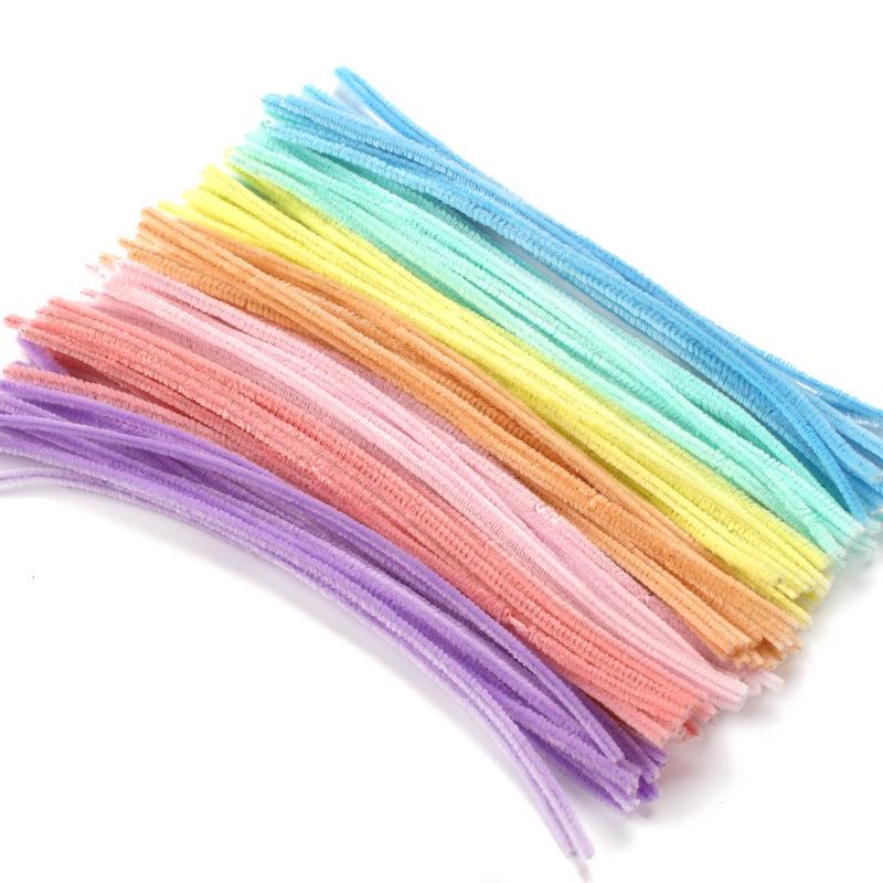 Velvet Chenille Stems: Mixed Color Macaron Twist Sticks