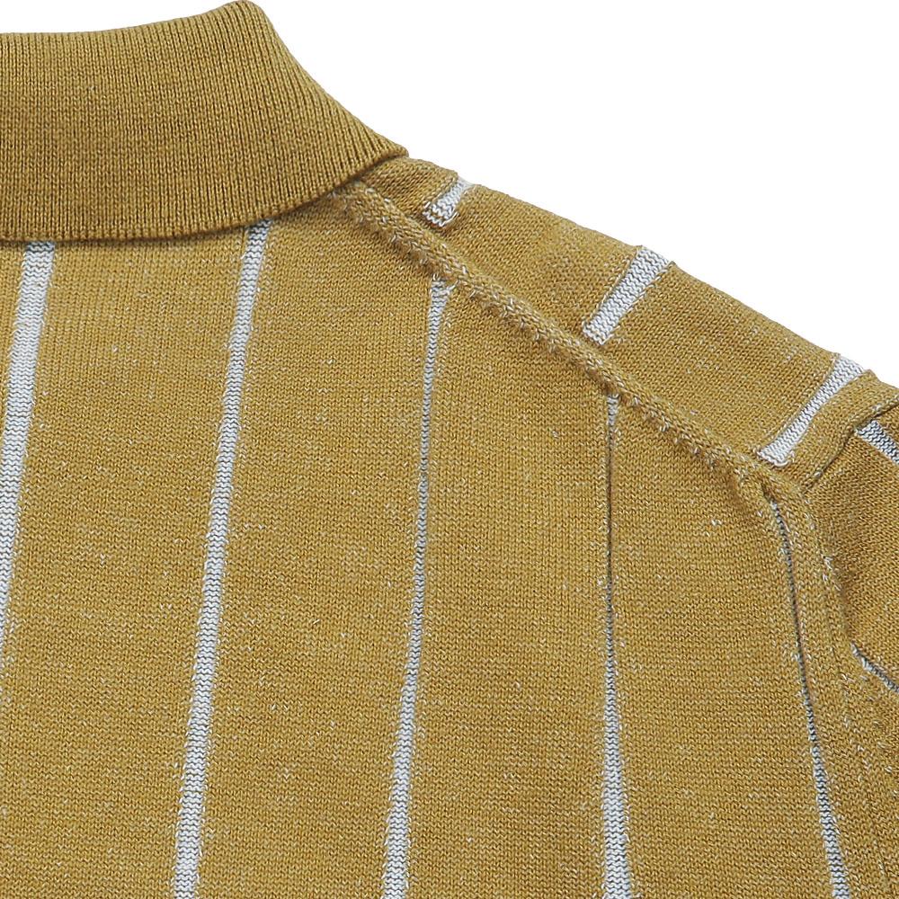 Solti Reverse Combination Polo Knit (Mustard)