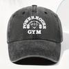 Unisex POWERHOUSE GYM Printed Vintage Washed Baseball Capadjustable Design Suitable for All Seasons for Outdoor and Daily Wear