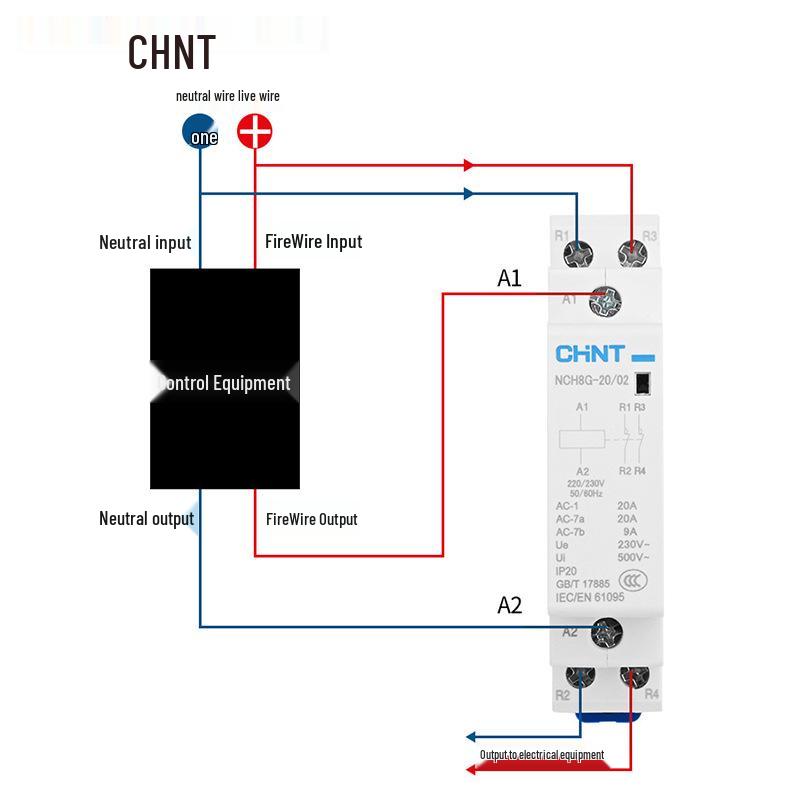 Chint Household AC Contactor 220V Single-phase NCH8G, 40A/63A, DIN Rail Type, 25A Miniature, 20A Single P