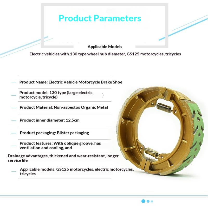 Motorcycles Brake Shoes Drum Brake Pad Block Cg125/110 Gs125/130 For Electric Scooter Moped Atv Wear-Resistant Replacement Parts