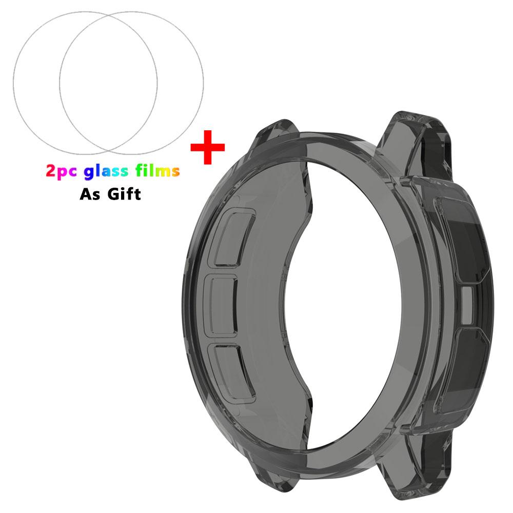 2 In 1 Protector Case + Screen Protector for Garmin Instinct 2 2S Watch Soft TPU Protective Cover Shell Tempered Glass Film