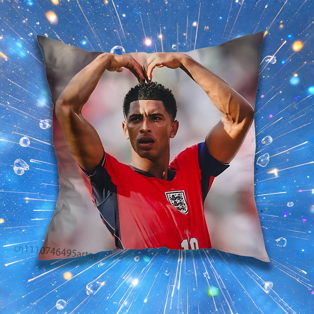 England English Zidane J-Jude Bellingham Pillow Case For Bedroom Car Office Decoration Living Room Sofa Cushion Cover Suitable