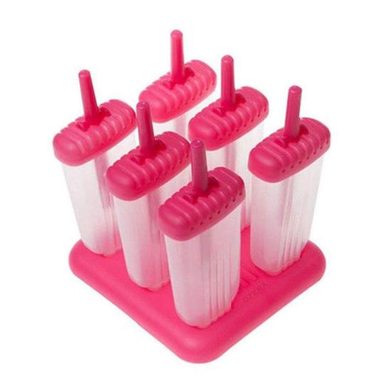 6 Grids Silicone Summer Ice-lolly Ice Cream DIY Maker Mould Tray with Stand