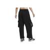 Nike Sportswear Logo Design Straight Leg Knitted Sports Pants Women Pants Black HQ4751-010
